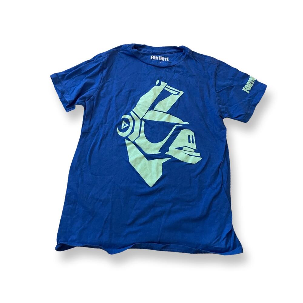 Fortnite Blue Character Logo Kids Shirt Size Medium